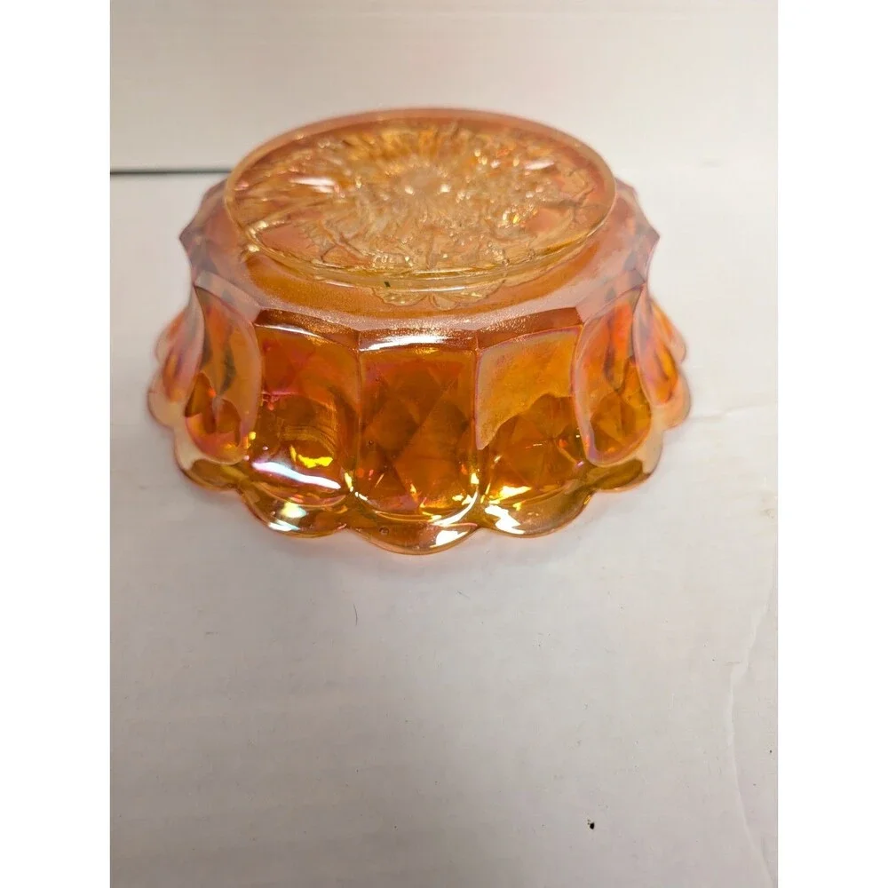 Vintage Fenton Marigold Carnival Glass Grape Design Fruit Bowl 1972